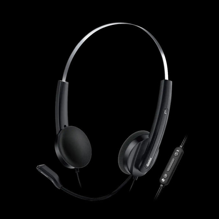 Genius Computer Technology HS-220U headphones/headset Wired Head-band Office/Call center USB Type-C / USB Type-A Black