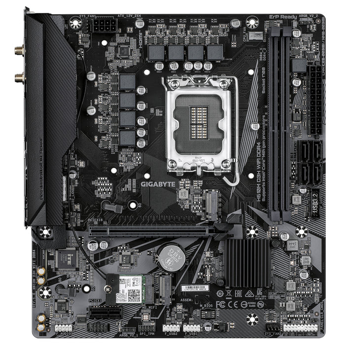 GIGABYTE H610M D3H WIFI DDR4 Motherboard - Supports 14th Gen. Intel Core CPUs, 6+1+1 phases VRM, up to 3200MHz DDR4, 2xPCIe 3.0 M.2, WIFI 5, 1GbE LAN, USB 3.2 Gen 1