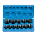Threaded pipe fitting set in a blue case for GP 1/2 Dr Damage Nut Remover Set 12 Pcs