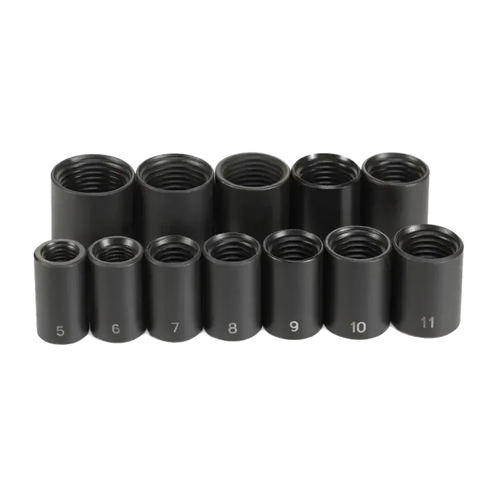 Black threaded socket set from GP 1/2’’ Dr Damage Nut Remover Set for easy lug nut extraction