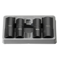 Socket set in gray tray made from chrome-molybdenum alloy steel for durability