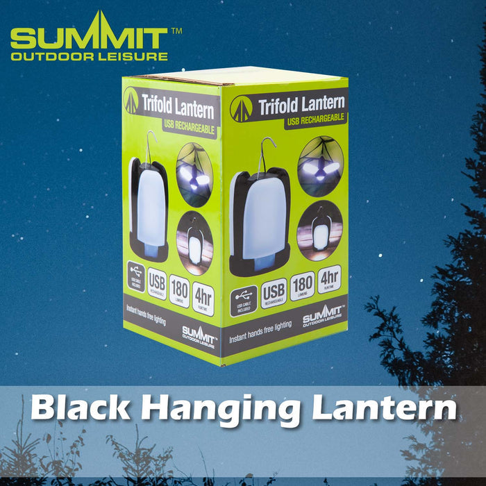 Hanging Lantern Good for Days Out Black - 9cm x 20cm