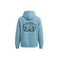 HEATHER BLUE LAGOON HOODIE W/ Black SURF COMPANY Design