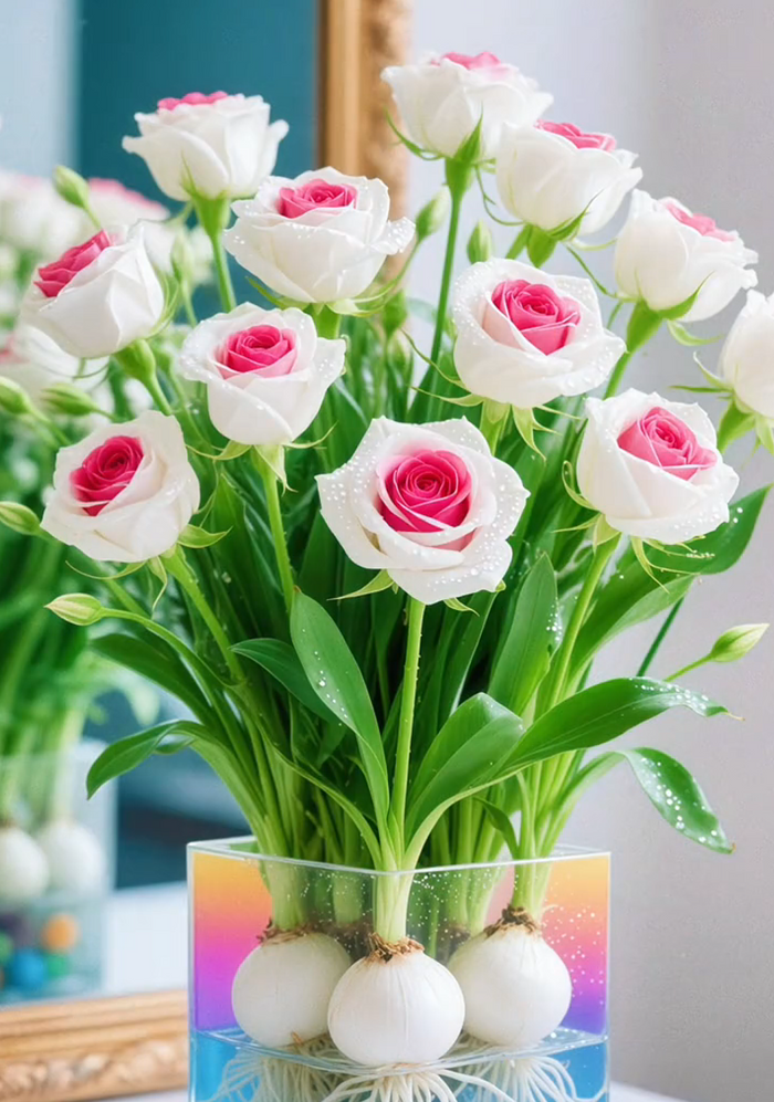 🌈Hidroponske, redke, dvobarvne čebulice vrtnic: barvit čudež narave 🌹-SI