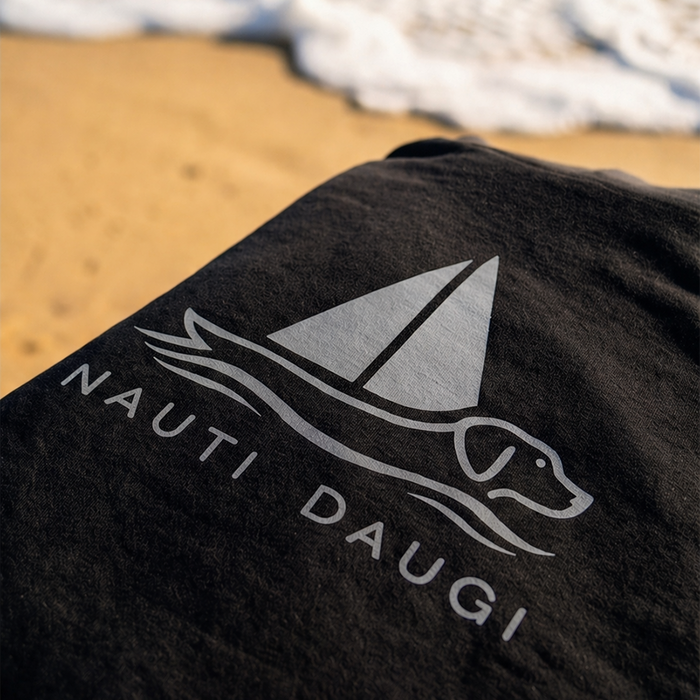 HOODIE W/ GREY NAUTI DAUGI LOGO - BLACK