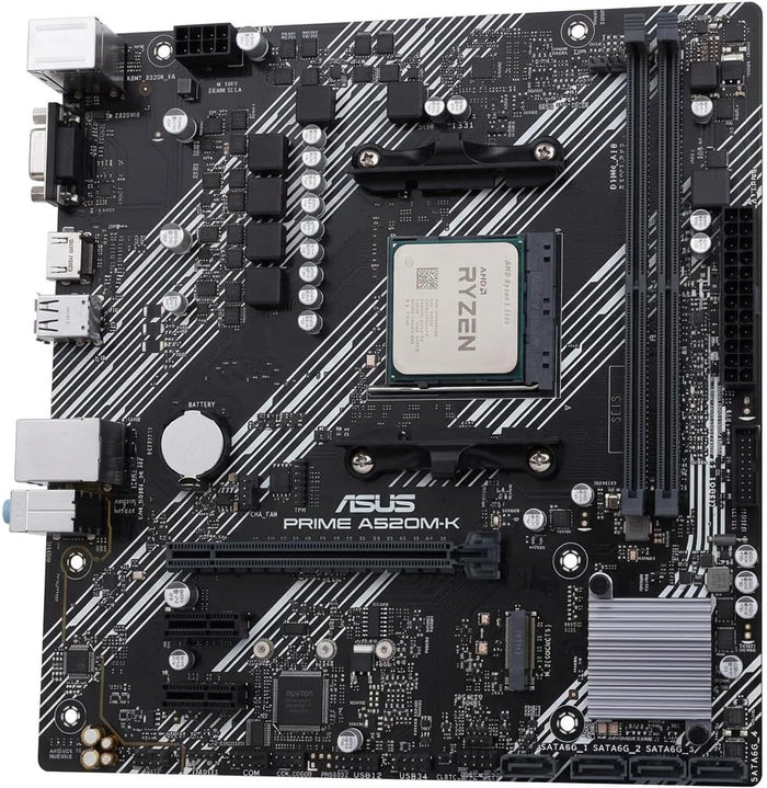 IONZ CPU Motherboard Bundle, AMD Ryzen 5 5600 with ASUS Prime A520M-K, Pre-Assembled and Tested, No RAM