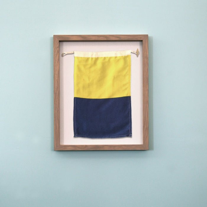 "K" Nautical Flag in Glass-Free Shadow Box Frame - Maritime Tribes USA