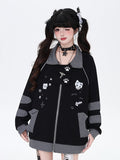 Kawaii Kitten Paw Print Zip-up Hoodie