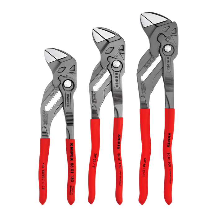 Knipex 3 Pc Black Pliers Wrench Set, 7 1/4"-12" Tools