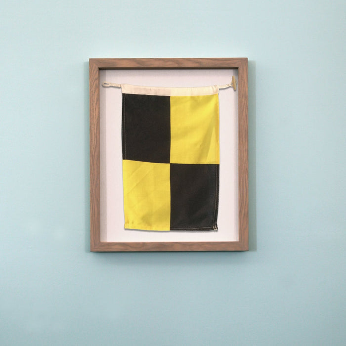 "L" Nautical Flag in Glass-Free Shadow Box Frame - Maritime Tribes USA