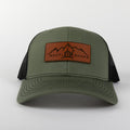 Leather Mountain Trucker - Green/Black