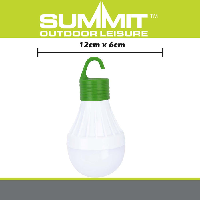 LED Orb Light Bulb with Caribiner Lifetime Charged Green - 12cm x 6cm