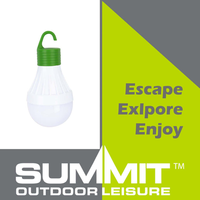 LED Orb Light Bulb with Caribiner Lifetime Charged Green - 12cm x 6cm