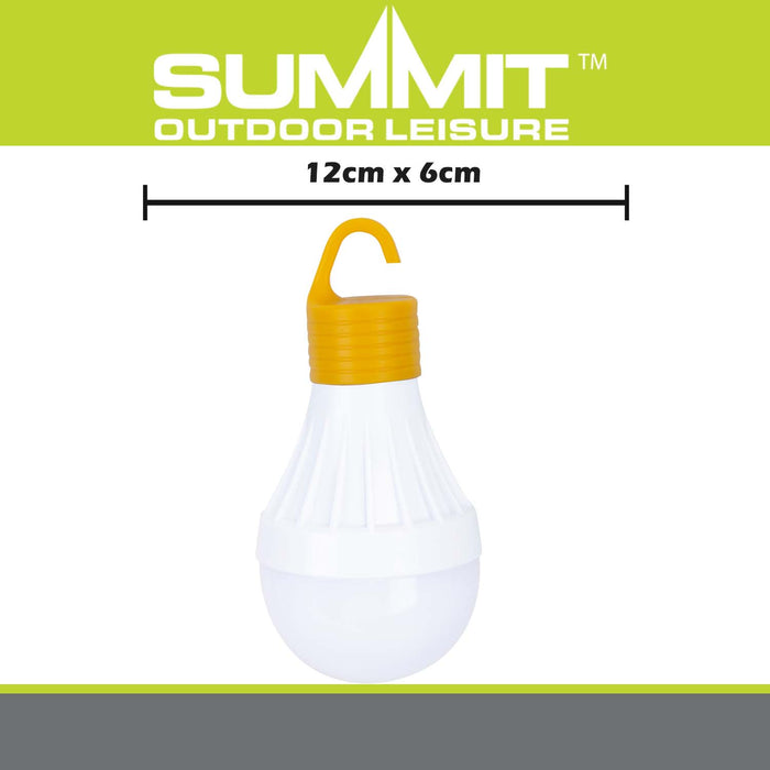 LED Orb Light Bulb with Caribiner Lifetime Charged Yellow - 12cm x 6cm