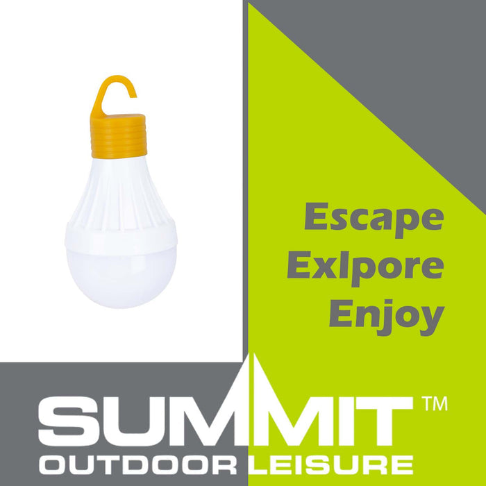 LED Orb Light Bulb with Caribiner Lifetime Charged Yellow - 12cm x 6cm