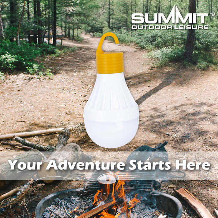 LED Orb Light Bulb with Caribiner Lifetime Charged Yellow - 12cm x 6cm