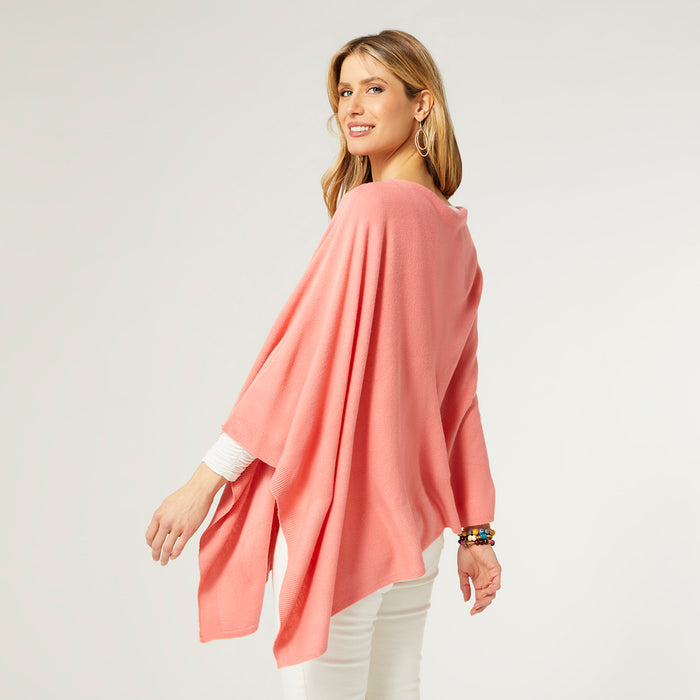 Lightweight Poncho - Light Coral