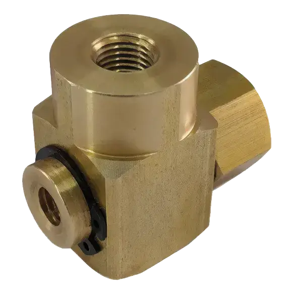 Brass three-way fitting for LNC Replacement Swivel, compatible with Lincoln 279135