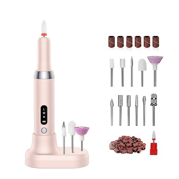 💅🔋 Manicura eléctrica inalámbrica con base de carga: ¡disfruta de una manicura profesional en casa! | Portátil, funciona con pilas, lista para usar en cualquier momento ✨-ES