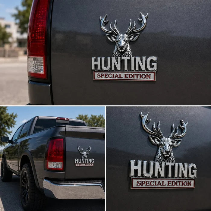 🦌 MEDŽIOKLĖS specialusis leidimas - 3D chromuotas metalinis logotipas jūsų automobiliui-LT