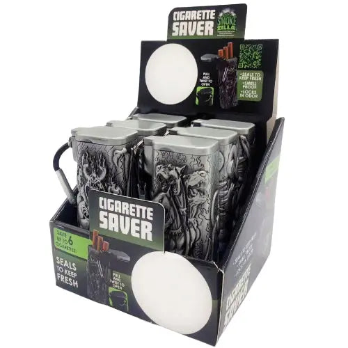 Metal Mystic Cigarette Saver with Carabineer- 6 Pieces Per Retail Ready Display 22564 SMOKEZILLA