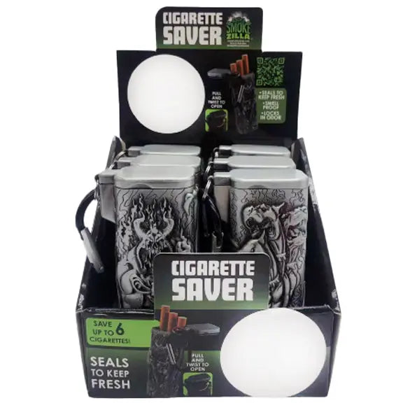 Metal Mystic Cigarette Saver with Carabineer- 6 Pieces Per Retail Ready Display 22564 SMOKEZILLA