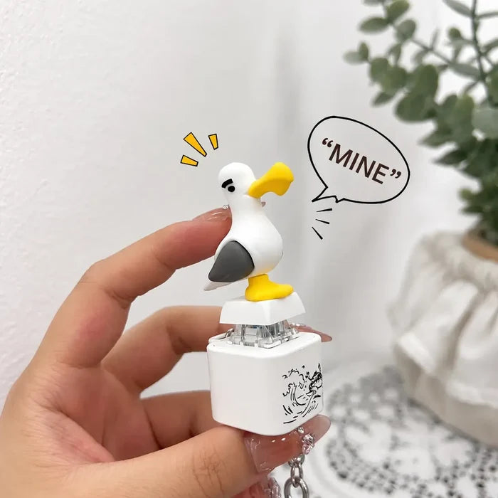 😆¡Mía de gaviota! Llavero con botón – Sonido real y luz LED-ES