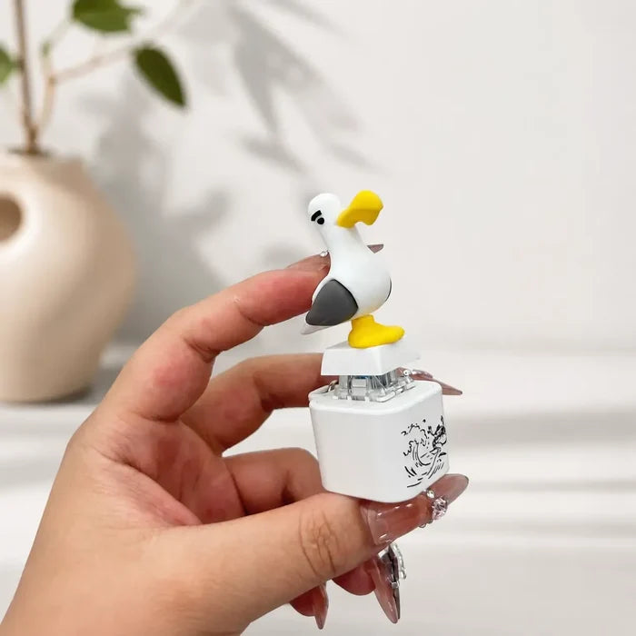 😆¡Mía de gaviota! Llavero con botón – Sonido real y luz LED-ES