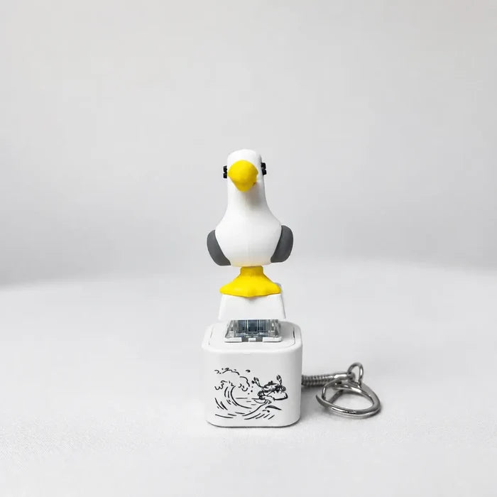 😆¡Mía de gaviota! Llavero con botón – Sonido real y luz LED-ES