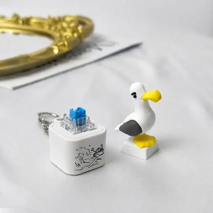 😆¡Mía de gaviota! Llavero con botón – Sonido real y luz LED-ES