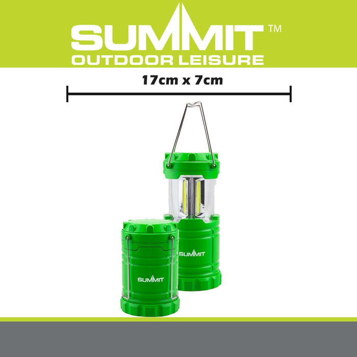 Micro COB Collapsible Lantern  Green - 17cm x 7cm