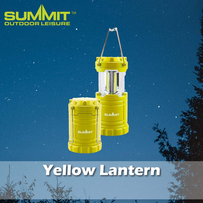 Micro COB Collapsible Lantern Good for Days Out Yellow - 17cm x 7cm