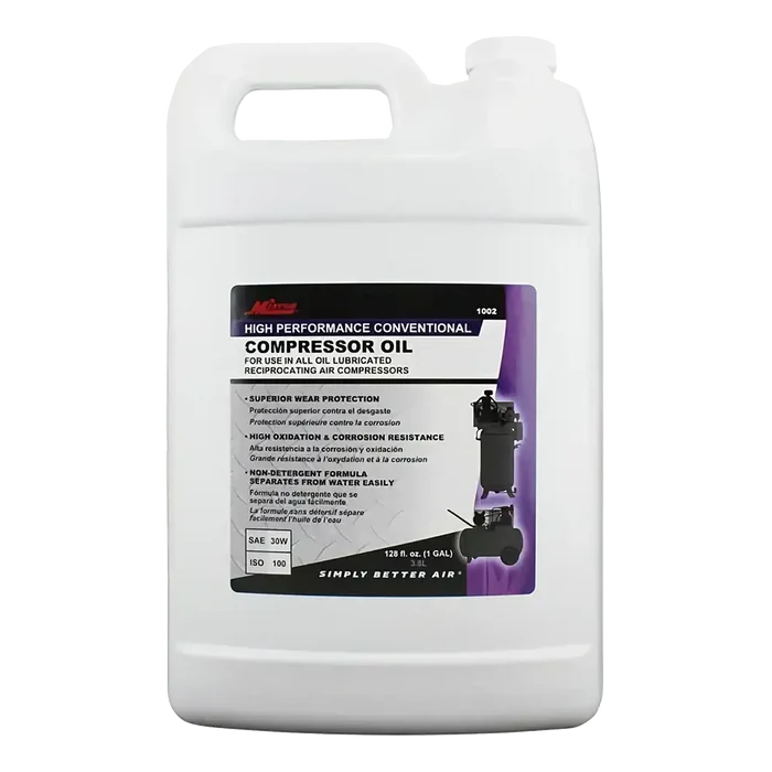 Milton 1002 air compressor oil in white jug sae 30w iso for compressor use