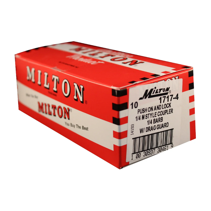 Milton 1/4" Hose Barb M-STYLE Air Coupler (Ea.) - 1717-4