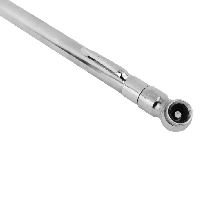 Metal ratchet wrench or socket extension bar with a rotating head.