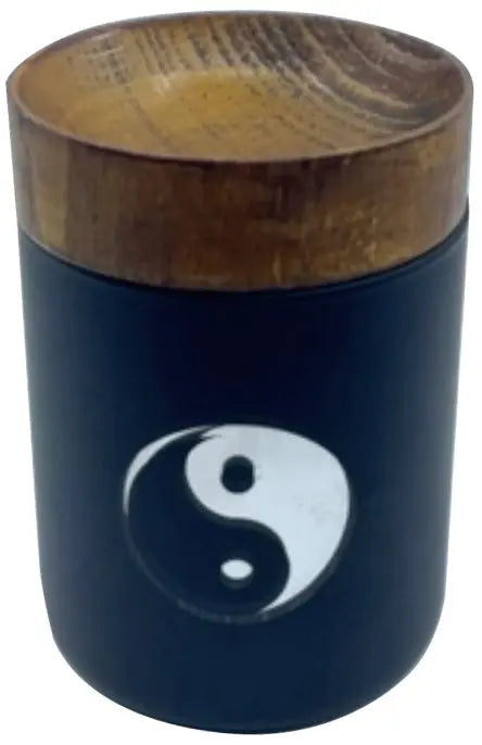 Mirrored Glass Storage Jar with Concave Wood Lid - 6 Pieces Per Retail Ready Display 23052 SMOKEZILLA