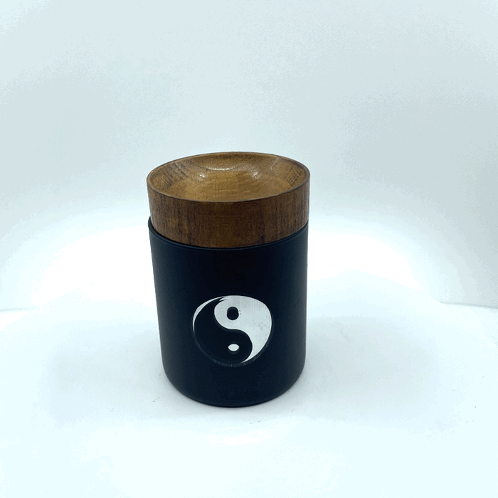 Mirrored Glass Storage Jar with Concave Wood Lid - 6 Pieces Per Retail Ready Display 23052 SMOKEZILLA