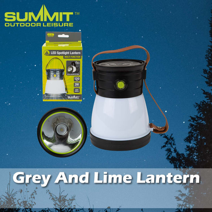 Multi Function Lantern & Spotlight Good for Days Out Grey - 14cm x 10cm