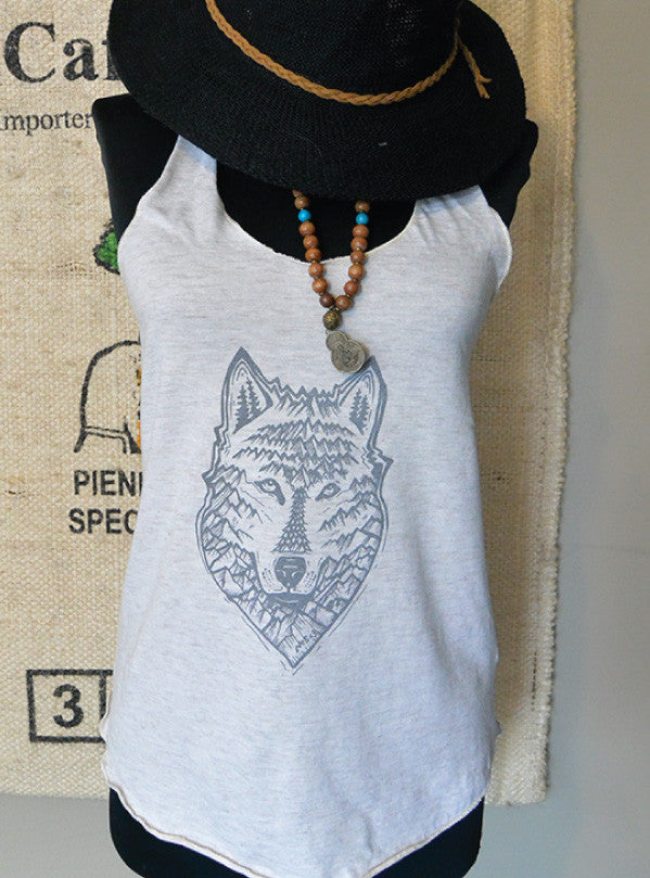 Nes<3 Women's Mountain Wolf Tank