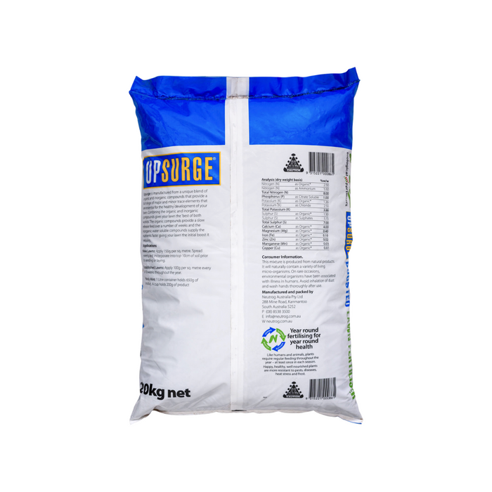 Neutrog Upsurge Lawn Fertiliser – 20kg Crumble