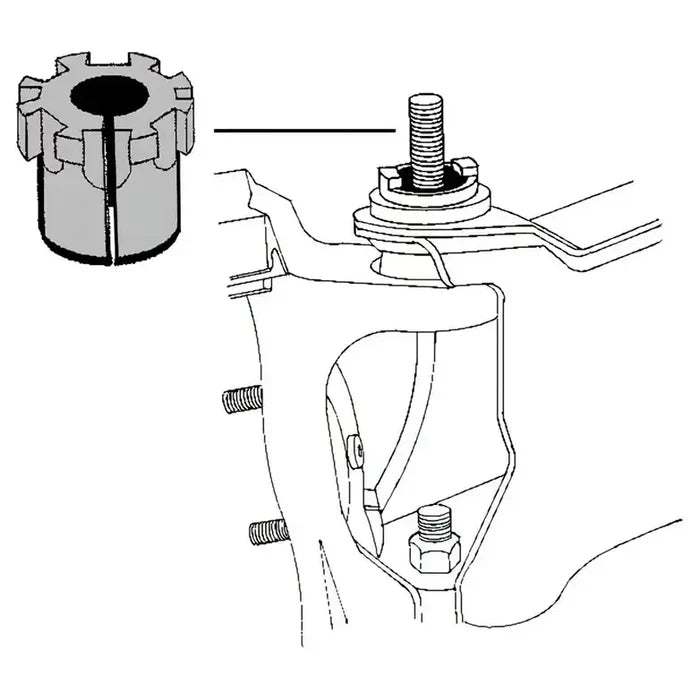 Car suspension diagram showing caster camber adjustment for Northstar Ford 4x4