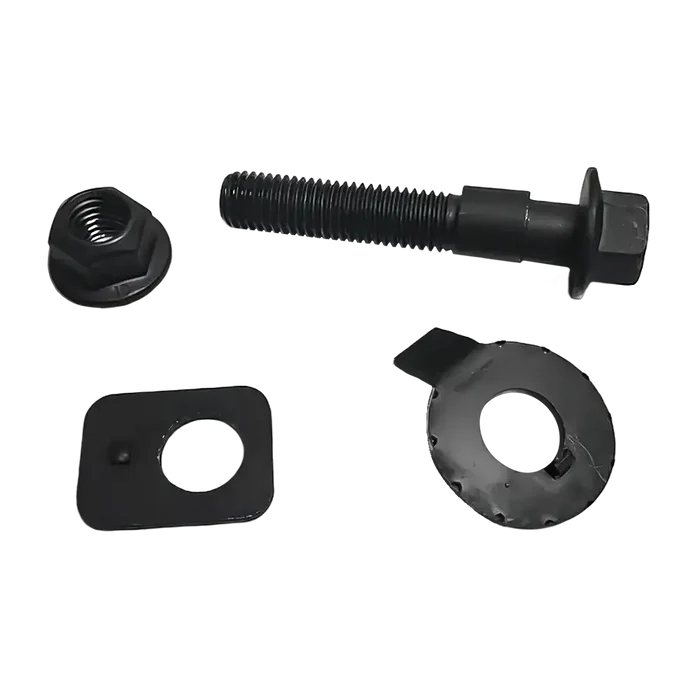 Black metal fastener set for Northstar 16mm Axis Alignment Camber Cam Bolt pair