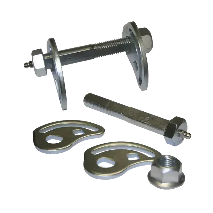 Metal bolts and washers from Northstar front greaseable bolt kit with quick cams for GM truck
