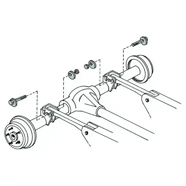 Car rear axle assembly with Northstar rear differential adjusting cam bolt for Jeep