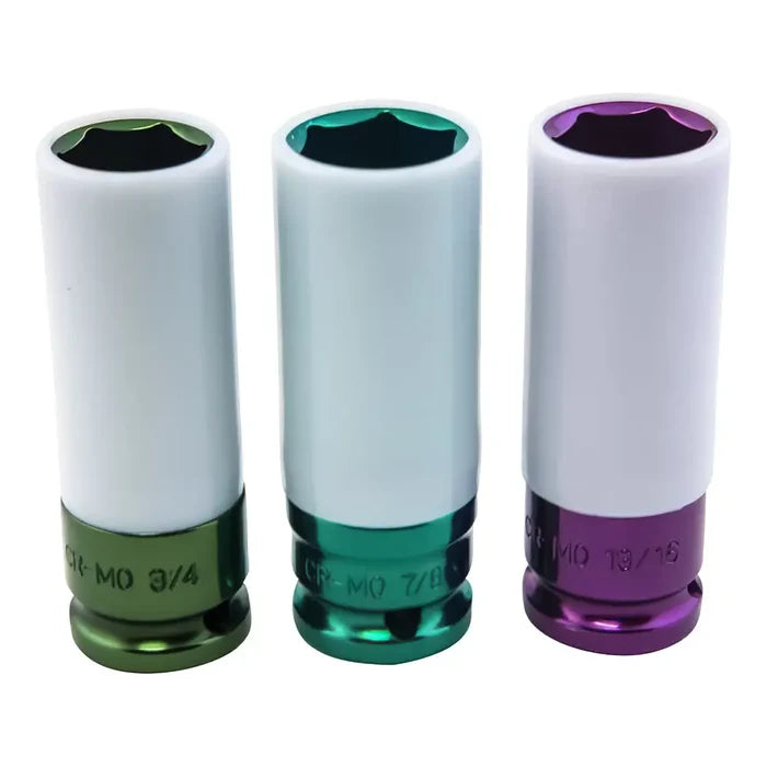 Omega 1/2 Dr. SAE Coated Impact Socket Set 3 Pcs - 83002 -