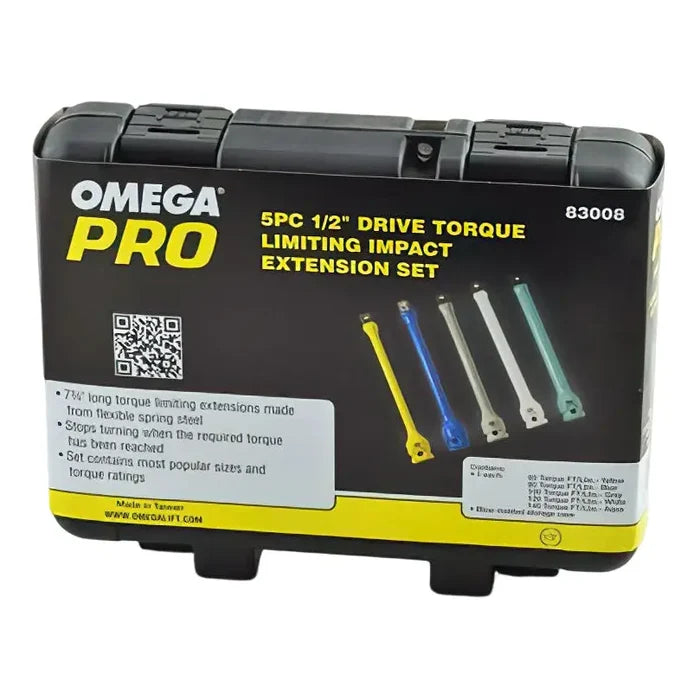 Omega 1/2 Dr. Torque Limiting Impact Extension Set 5 Pcs -