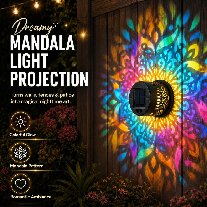 🔥 Omejen 50 % POPUST — Solarna projektorska luč Mandala za čarobno zunanje vzdušje-SI