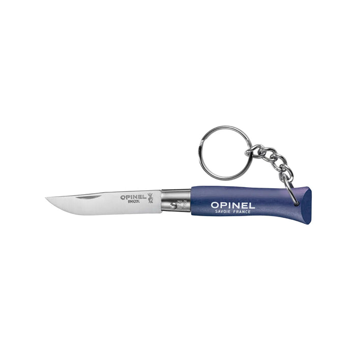 Opinel No.04 Folding Key Chain Knife in Navy on a white background at Addison West