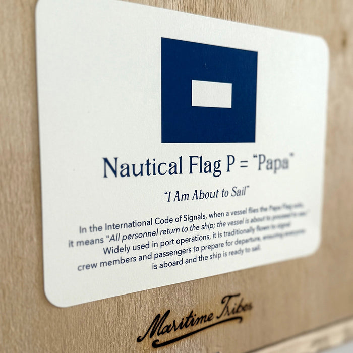 "P" Nautical Flag in Glass-Free Shadow Box Frame - Maritime Tribes USA