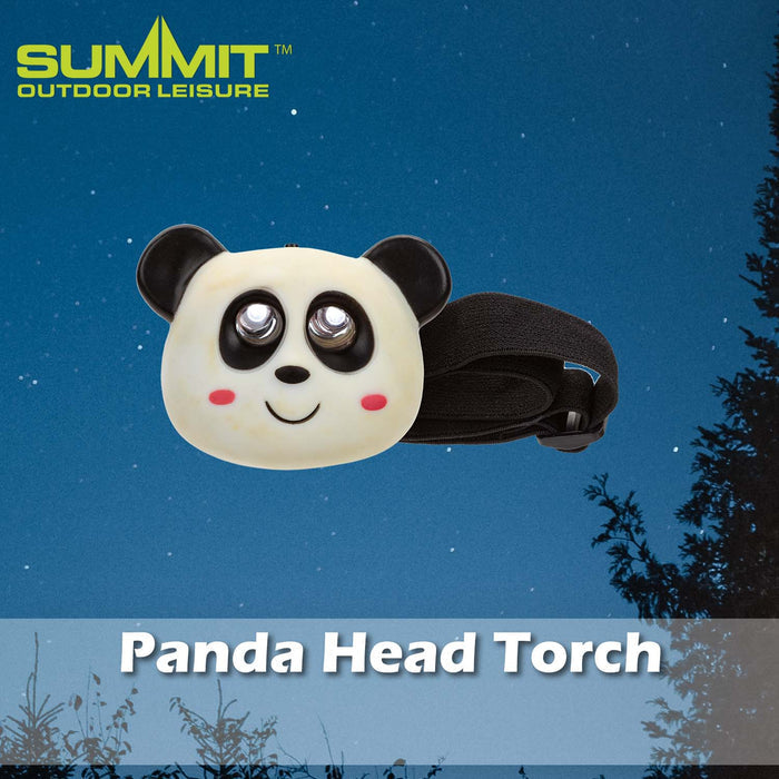 Panda Head Torch Good for Days Out Black - 8cm x 7cm
